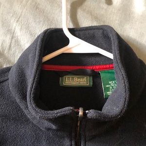 LL bean black fleece zip up medium